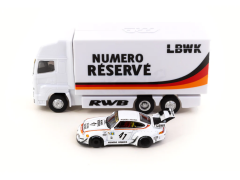 Tarmac Works RWB 993 LBWK with Plastic Truck Packaging - Singapore Special Edition