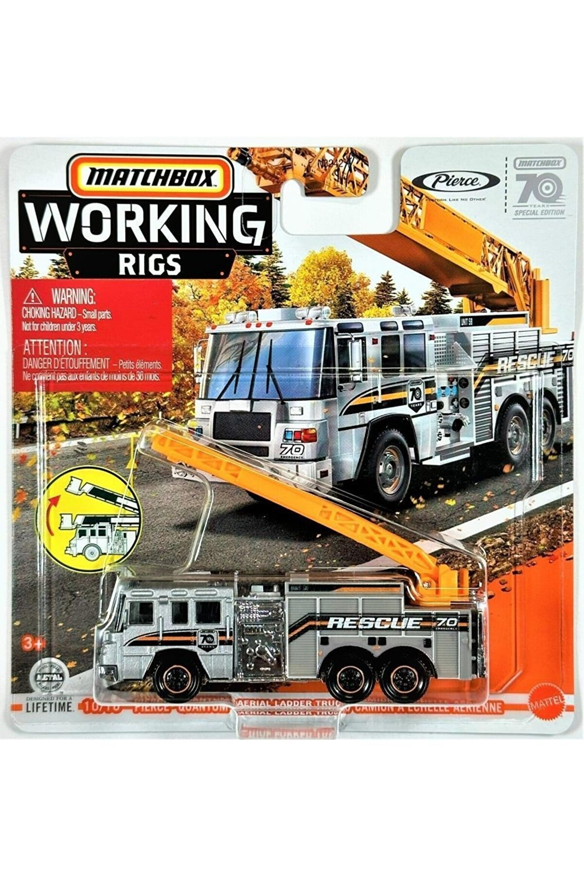 Matchbox Working Rigs 2023 Pierce Quantum Aerial Ladder Truck N3242