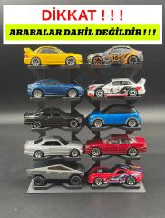 1:64 Ölçek Araç Sergileme Standı - 10 Araçlık - Siyah