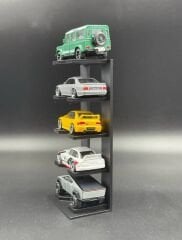 1:64 Ölçek Araç Sergileme Standı - 5 Araçlık - Siyah