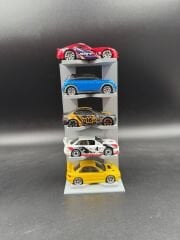 1:64 Ölçek Araç Sergileme Standı - 5 Araçlık - Gri