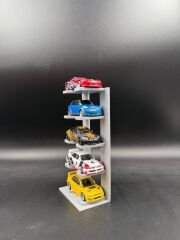 1:64 Ölçek Araç Sergileme Standı - 5 Araçlık - Gri