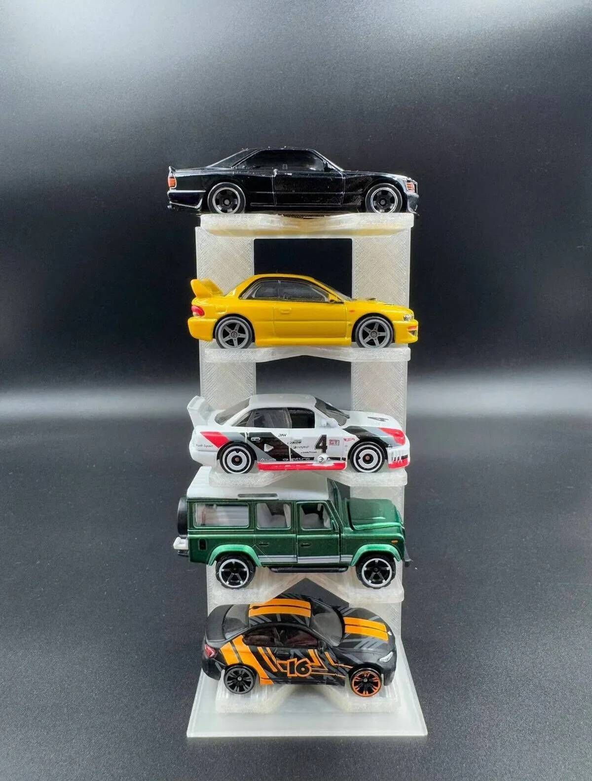 1:64 Ölçek Araç Sergileme Standı - 5 Araçlık - Natural