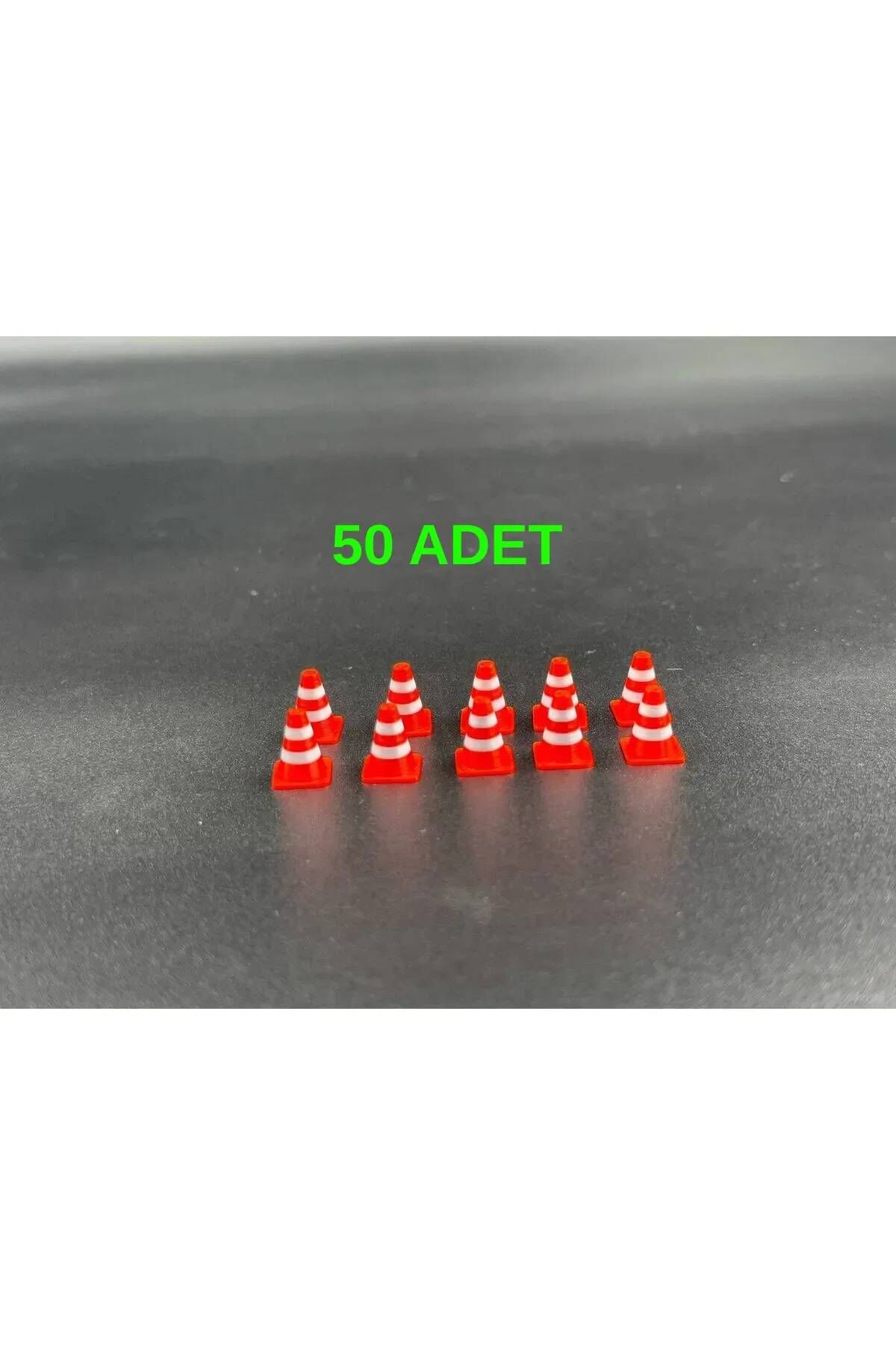 1:64 Ölçek Diaroma Trafik Aksesuarı Dubalar - Turuncu & Beyaz (50 Adet)