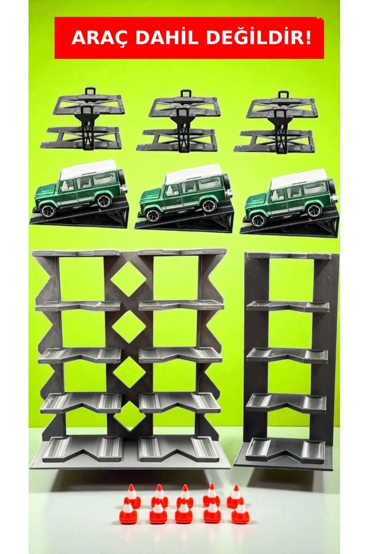 1:64 Ölçek Diecast Araç Seti - Rampa, Stand, Lift