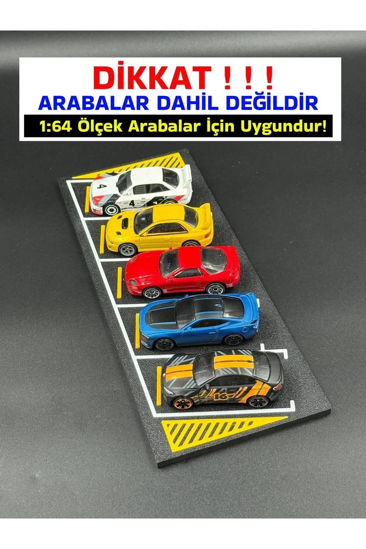 1:64 Ölçek Diecast Araba Park Yeri Diorama - 5 Araçlık