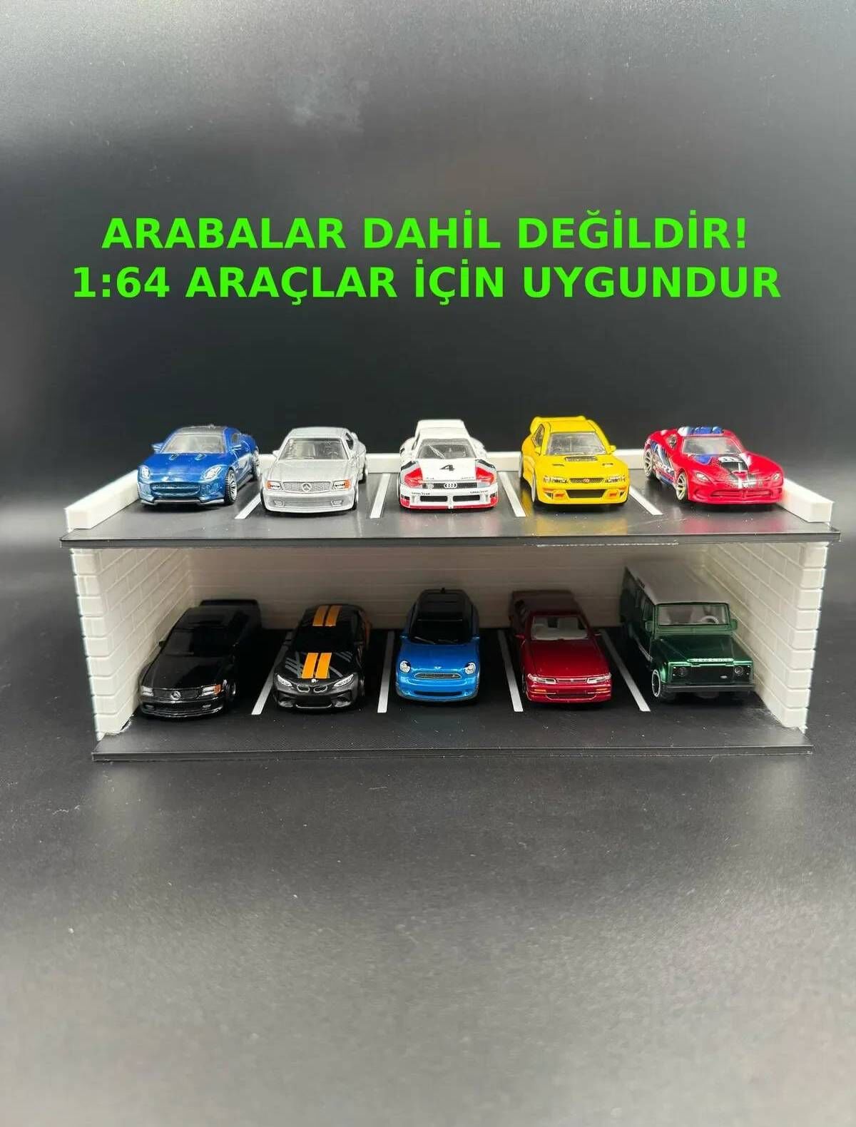 1:64 Ölçekli 2 Katlı Otopark Garaj Stand