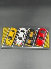 1:64 Ölçek Diecast Araba Park Yeri Diorama - 4 Araçlık