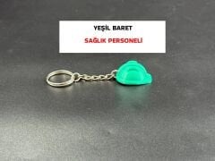 Yeşil Baret Anahtarlık - Sağlık Personeli