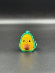 Amigurumi Örgü Görüntüsünde Oyuncak Avokado Anahtarlık